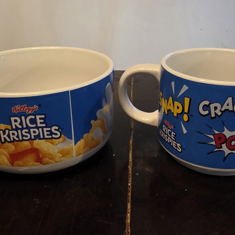 Rice Krispies Comic Style Mugs - Blue and White
